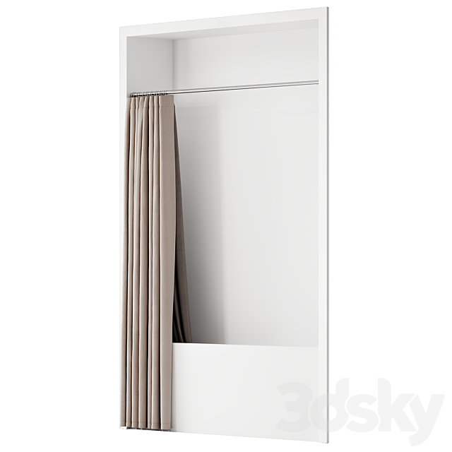 Double bath curtain on Sunerzha cornice 3ds Max - thumbnail 3