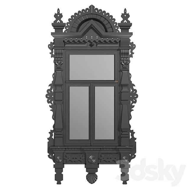 Carved wooden frame 03 3ds Max - thumbnail 2