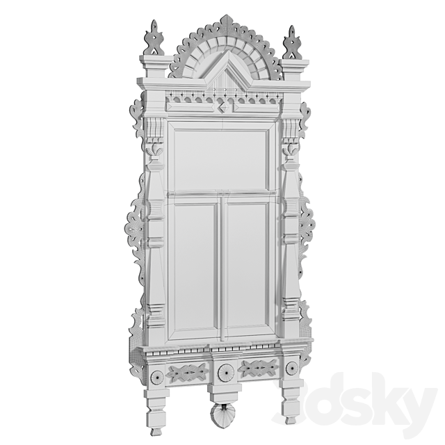Carved wooden frame 03 3ds Max - thumbnail 3