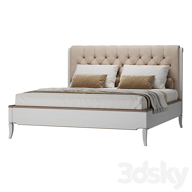 Stuart bed with soft headboard. 3ds Max - thumbnail 2