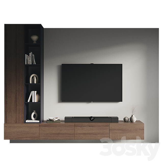TV wall set 121 3ds Max - thumbnail 2