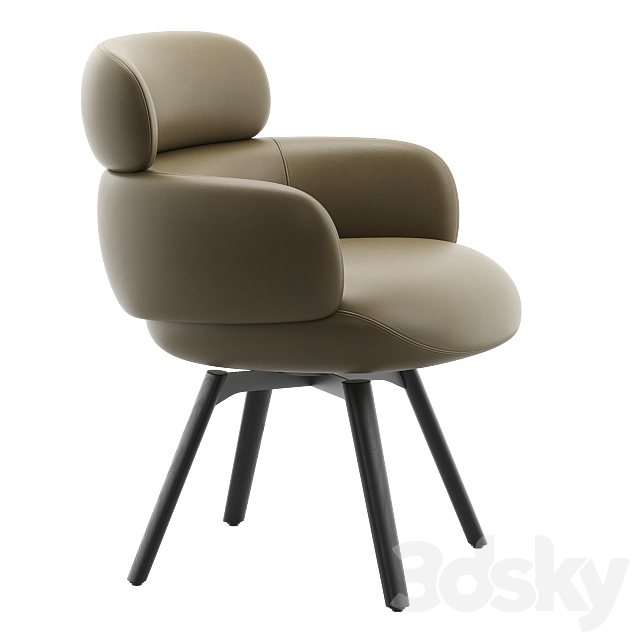 Vivienne Chair & Nico Table by Minotti 3ds Max - thumbnail 2