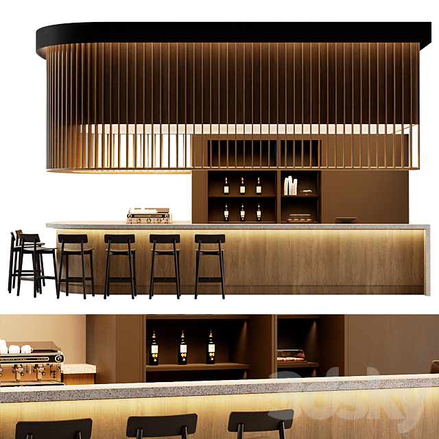 Bar counter 3 3ds Max - thumbnail 3