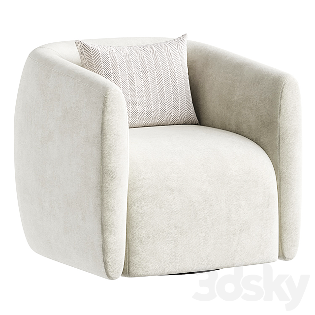 Bernhardt Aline Upholstered Swivel Barrel Chair 3ds Max - thumbnail 2