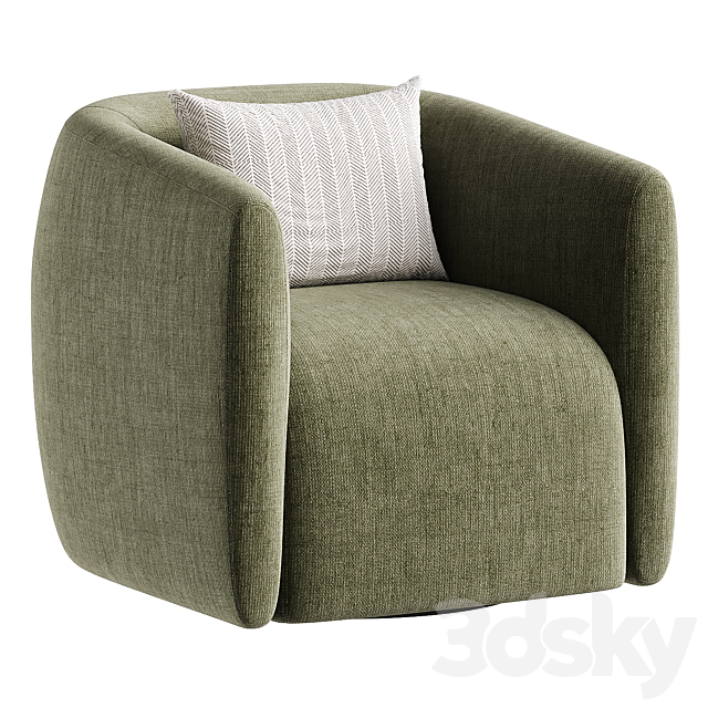 Bernhardt Aline Upholstered Swivel Barrel Chair 3ds Max - thumbnail 3