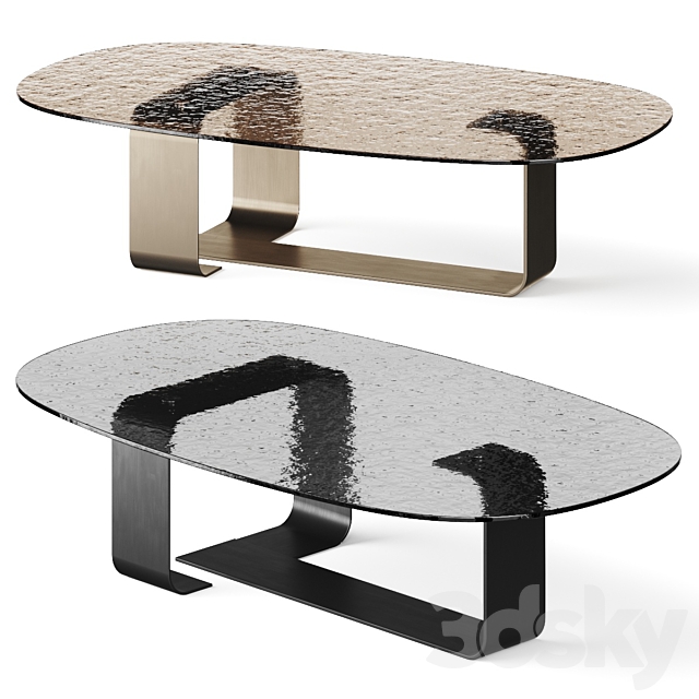 Lucite Ribbon Coffee Table ビンテージ Calligaris Ribbon Coffee Table 3D Model - 3DSKY Decor Helper